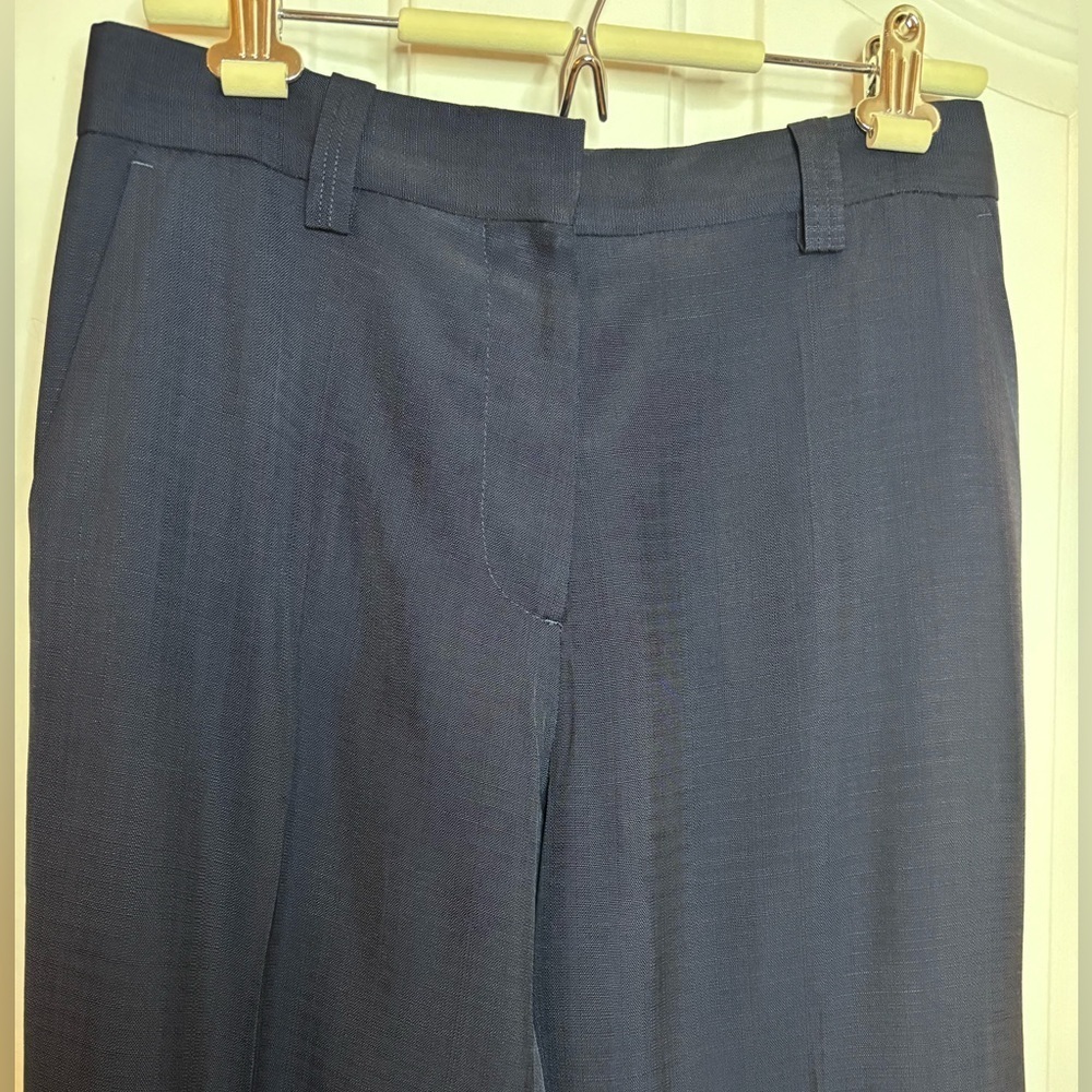 EUC Victoria Beckham Navy Women's Trousers textured viscose size 6 - Picture 2 of 11